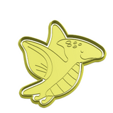 Blue dinosaur (Pterodactyl) cookie cutter with stamp