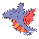 Blue dinosaur (Pterodactyl) cookie cutter with stamp