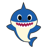 Baby shark blue cookie cutter with stamp