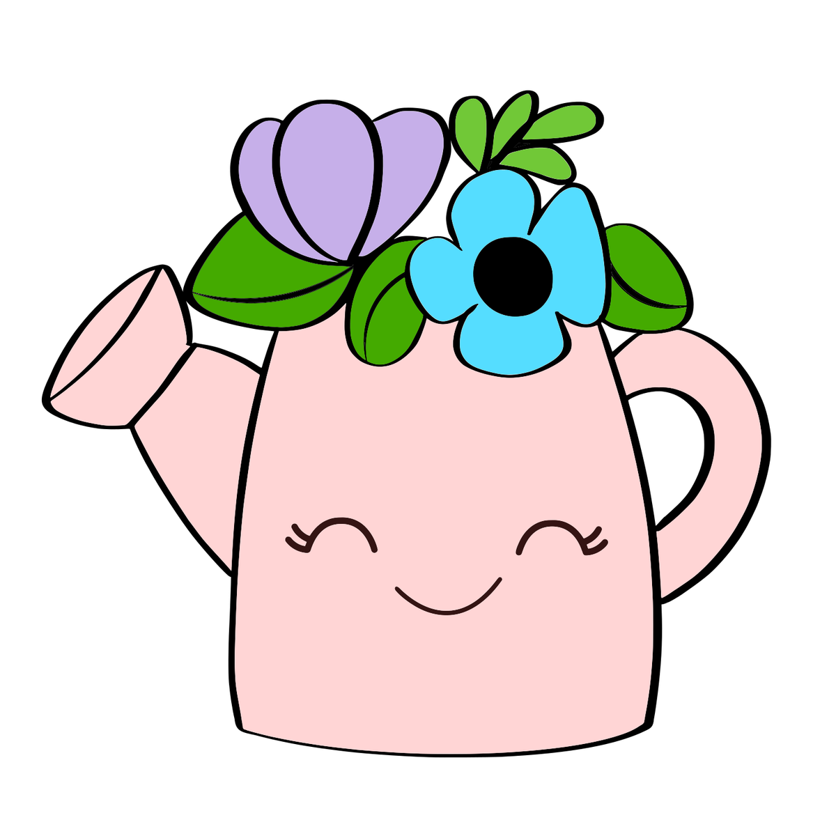 Floral watering can cookie cutter Frosted Cutters