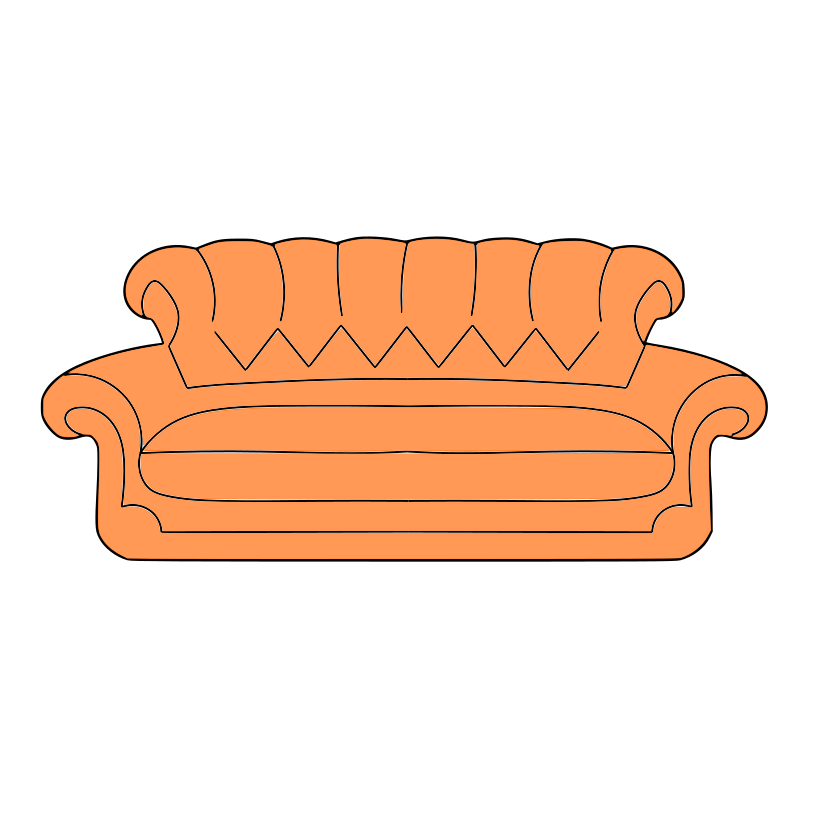 Friends couch cookie cutter with stamp Frosted Cutters