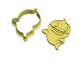 Baby shark cookie cutter with stamp