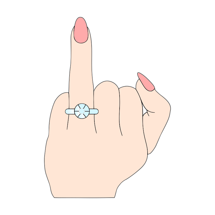 Ring finger hand cookie cutter with stamp – Frosted Cutters