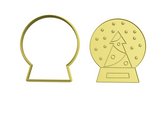 Snowglobe cookie cutter and stamp