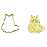 Angry cat cookie cutter with stamp