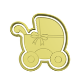 Baby boy blue carriage trolley cookie cutter and stamp