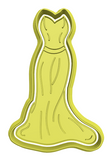 Long mermaid wedding dress cookie cutter and stamp