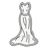 Long mermaid wedding dress cookie cutter and stamp