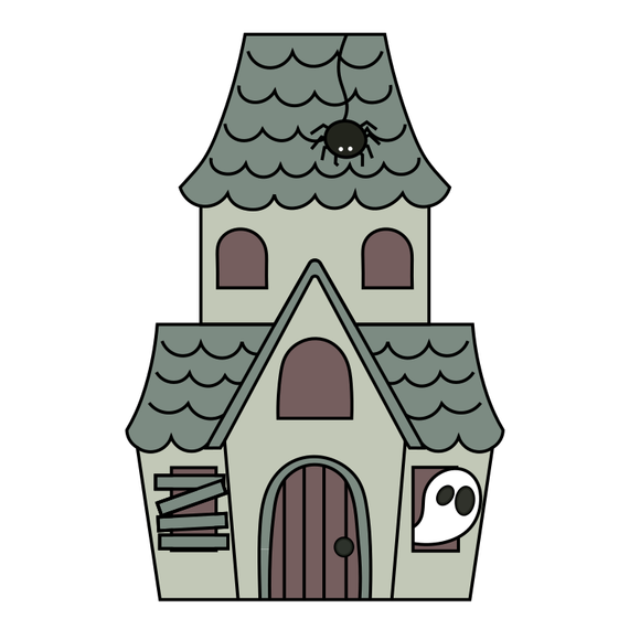 Halloween haunted castle stacked multi-cutter and stamps (2-piece multicutter)