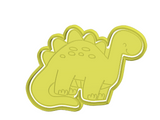 Dark green dinosaur (Spenosaurus) cookie cutter with stamp