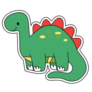Dark green dinosaur (Spenosaurus) cookie cutter with stamp