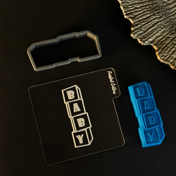 Baby stacked blocks debosser stamp