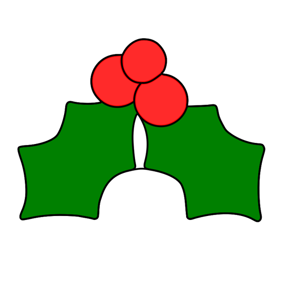 Mistletoe (Holly) cookie cutter and stamp