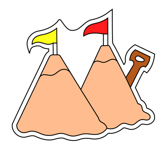 Sand castle cookie cutter with stamp