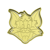 Tom the cat face (Tom & Jerry character) cookie cutter with stamp
