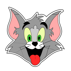 Tom the cat face (Tom & Jerry character) cookie cutter with stamp