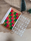 Christmas Advent Calendar Acrylic Debosser stamps with cutter