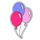 Balloons cookie cutter and stamp