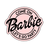 Come on Barbie logo cookie cutter with stamp