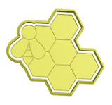 Bee with honeycomb cookie cutter and stamp