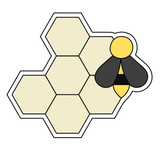 Bee with honeycomb cookie cutter and stamp