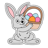 Bunny holding eggs basket  cookie cutter and stamp