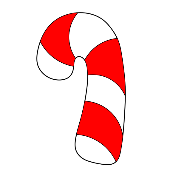 Candycane2 cookie cutter and stamp