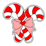 Double candy cane with bow cookie cutter and stamp