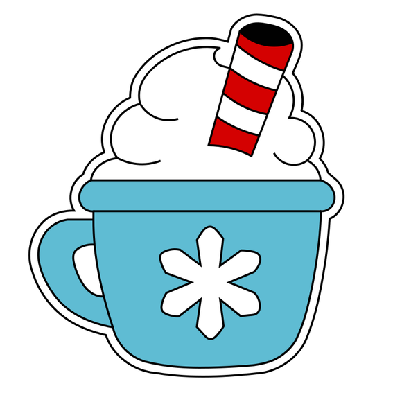 Christmas Hot Chocolate drink cookie cutter and stamp
