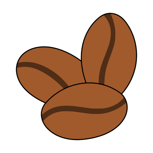 Coffee beans cookie cutter with stamp
