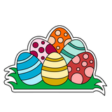 Easter colorful eggs cookie cutter and stamp