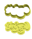Congrats calligraphy cookie cutter with stamp