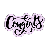 Congrats calligraphy cookie cutter with stamp