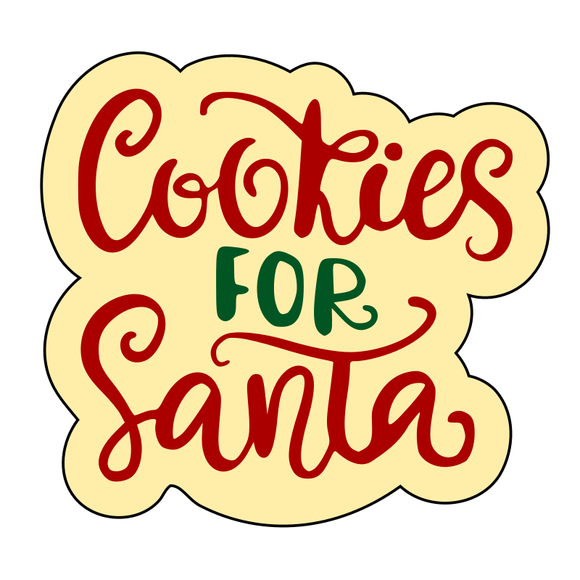 Cookies for Santa lettering cookie cutter and stamp