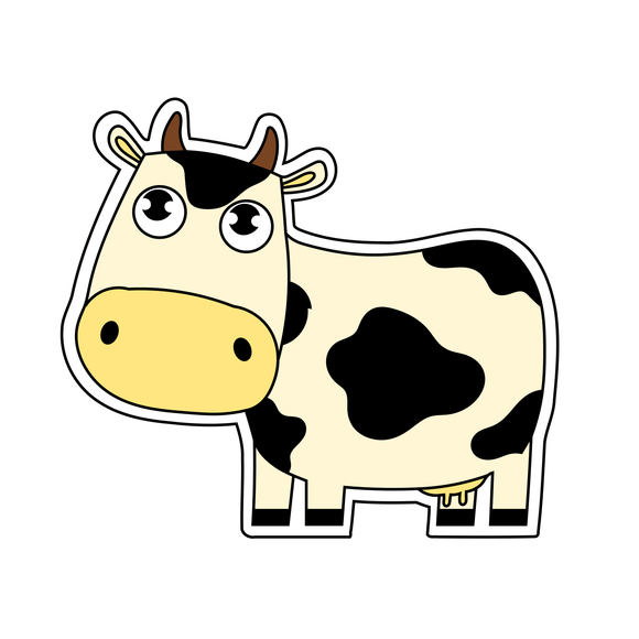 Cow 2 cookie cutter with stamp