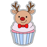 Cup-cake reindeer cookie cutter and stamp