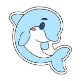 Dolphin cookie cutter with stamp