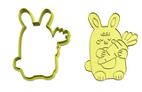 Easter bunny with carrot cookie cutter and stamp