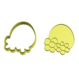 Easter egg with flowers cookie cutter and stamp