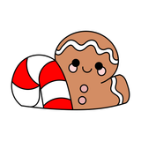 Half Gingerbread man with candycane Cookies cookie cutter and stamp