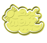 Happy Eid (عيد سعيد)  Arabic lettering with bonbon cookie cutter and stamp
