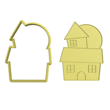 Haunted house with moon cookie cutter and stamp