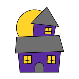 Haunted house with moon cookie cutter and stamp