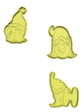 H O P Letters with Easter Gnomes cookie cutters with stamp (set of 3 )
