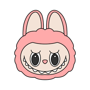 Labubu doll face cookie cutter with stamp