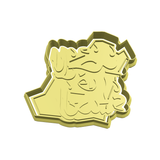 Saudi National Anthem Phrase with map silhouette (للمجد والعلياء - شعار النشيد الوطني السعودي) cutter and stamp