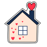 Loving home with hearts cookie cutter and stamp
