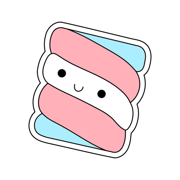 Marshmallow cookie cutter with stamp