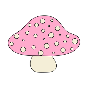 Pink mushroom cookie cutter and stamp