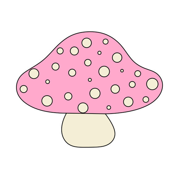 Pink mushroom cookie cutter and stamp